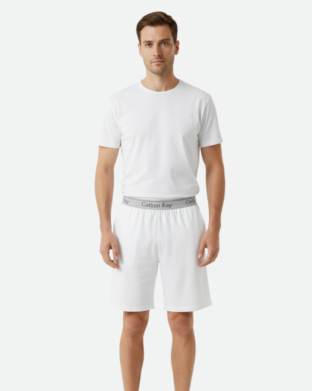 Men’s white cotton boxer shorts long cut – breathable underwear for kandora and everyday wear by Cotton Key
