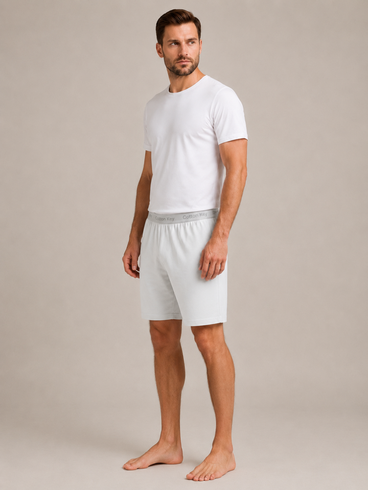 White Cotton Boxer – Long Cut Men’s Underwear | Cotton Key