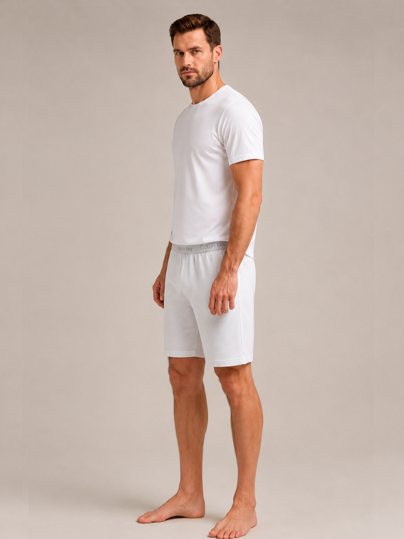 White Cotton Boxer – Long Cut Men’s Underwear | Cotton Key