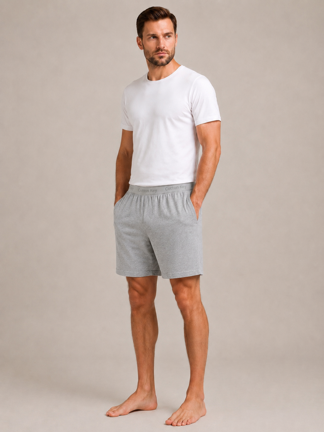 Grey Cotton Boxer – Pocketed Men’s Underwear | Cotton Key