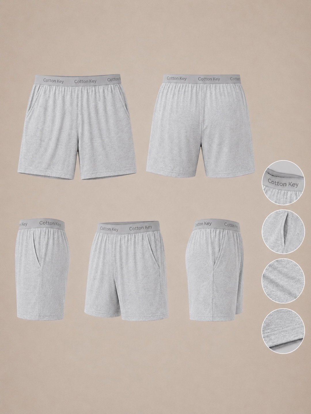 Grey Cotton Boxer – Pocketed Men’s Underwear | Cotton Key