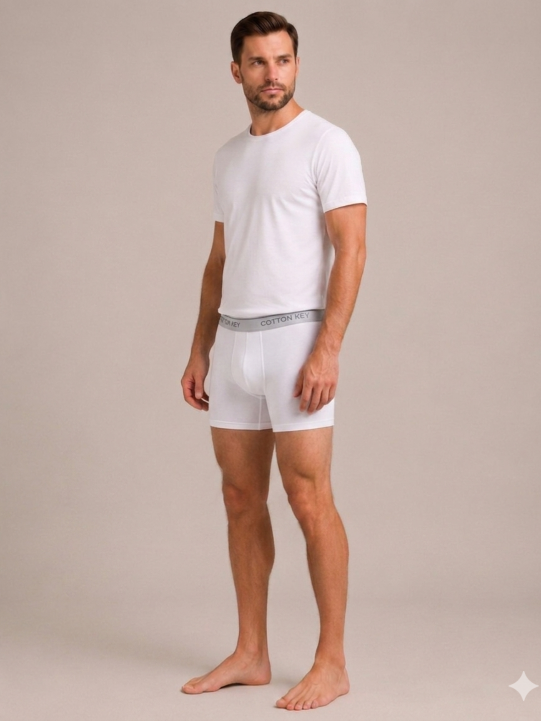 White Cotton Boxer – Short Cut Men’s Underwear | Cotton Key