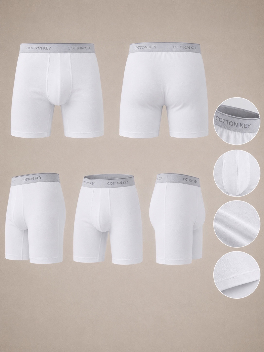 White Cotton Boxer – Short Cut Men’s Underwear | Cotton Key