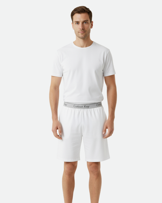 White Cotton Key Boxer Shorts for men under kandora